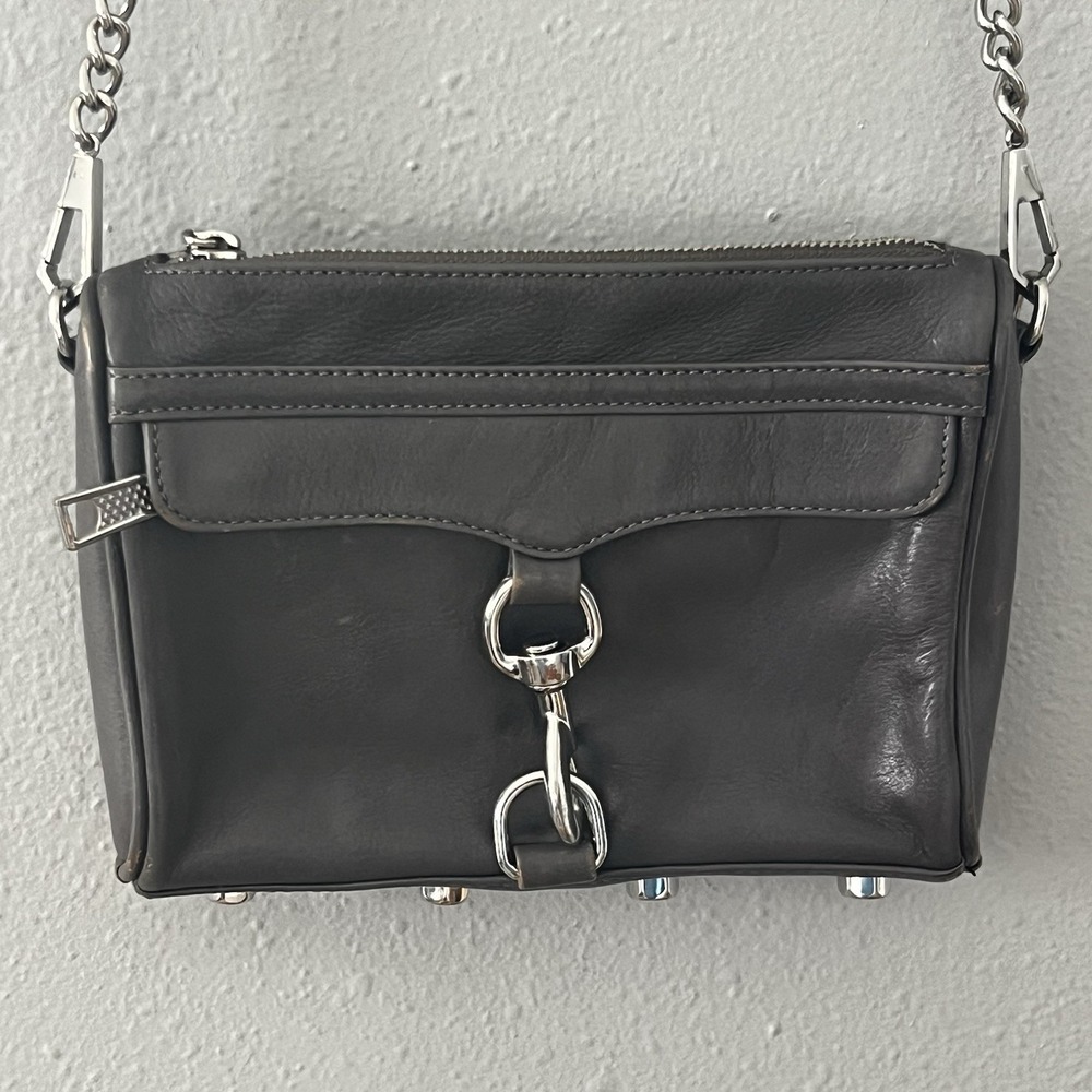 Rebecca Minkoff Crossbody MINI‎ MAC Bag Gray Chain and Leather Strap